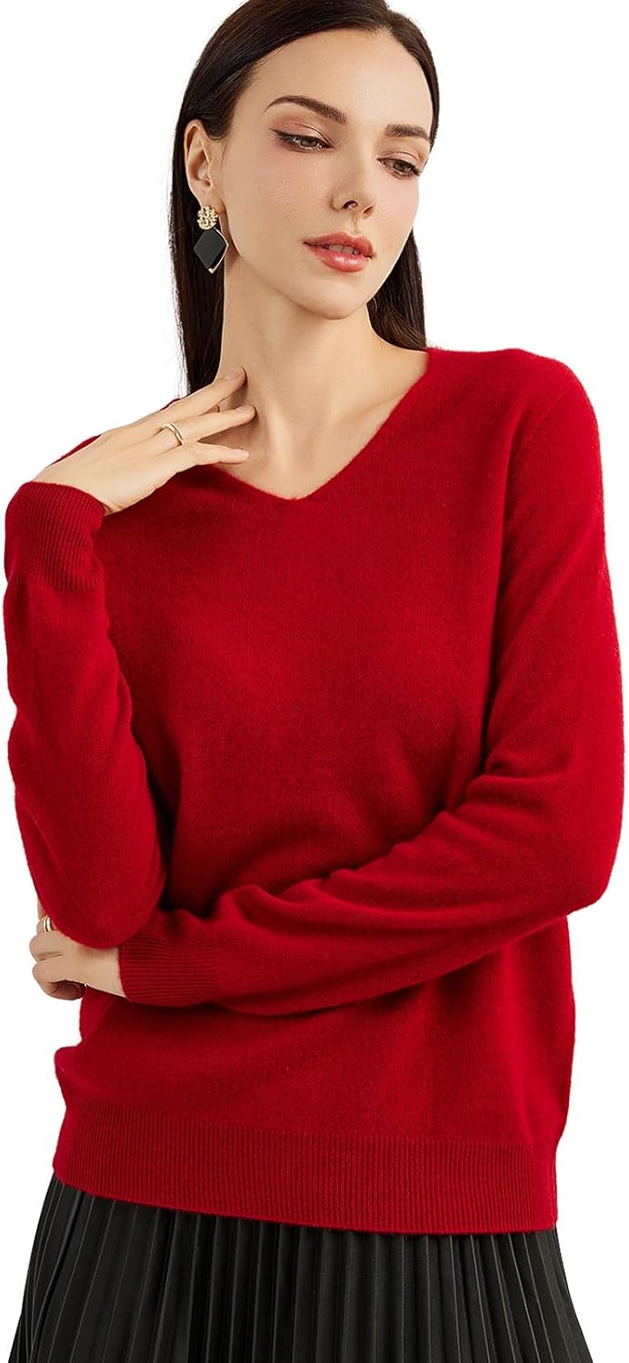 Chanyarn 100% Pure Cashmere Women's Sweater V-Neck Long Sleeve 2025 Fall Winter Warm Soft Knit Pullover