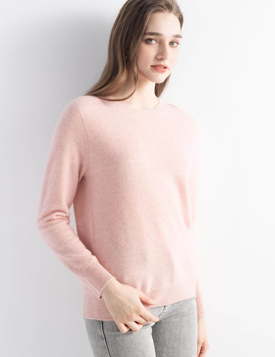 Women's 100% Pure Cashmere Sweater 2025 Fall Winter Crew Neck Long Sleeve Warm Soft Knitted Pullover