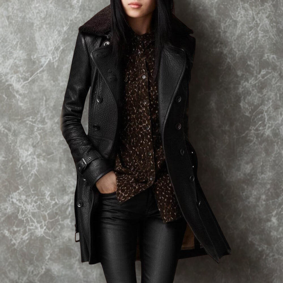 Vira | Leren Luxe Trenchcoat