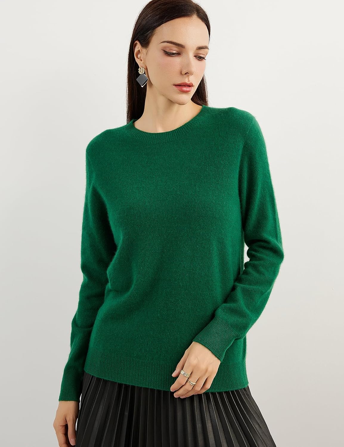 Women's 100% Pure Cashmere Sweater 2025 Fall Winter Crew Neck Long Sleeve Warm Soft Knitted Pullover