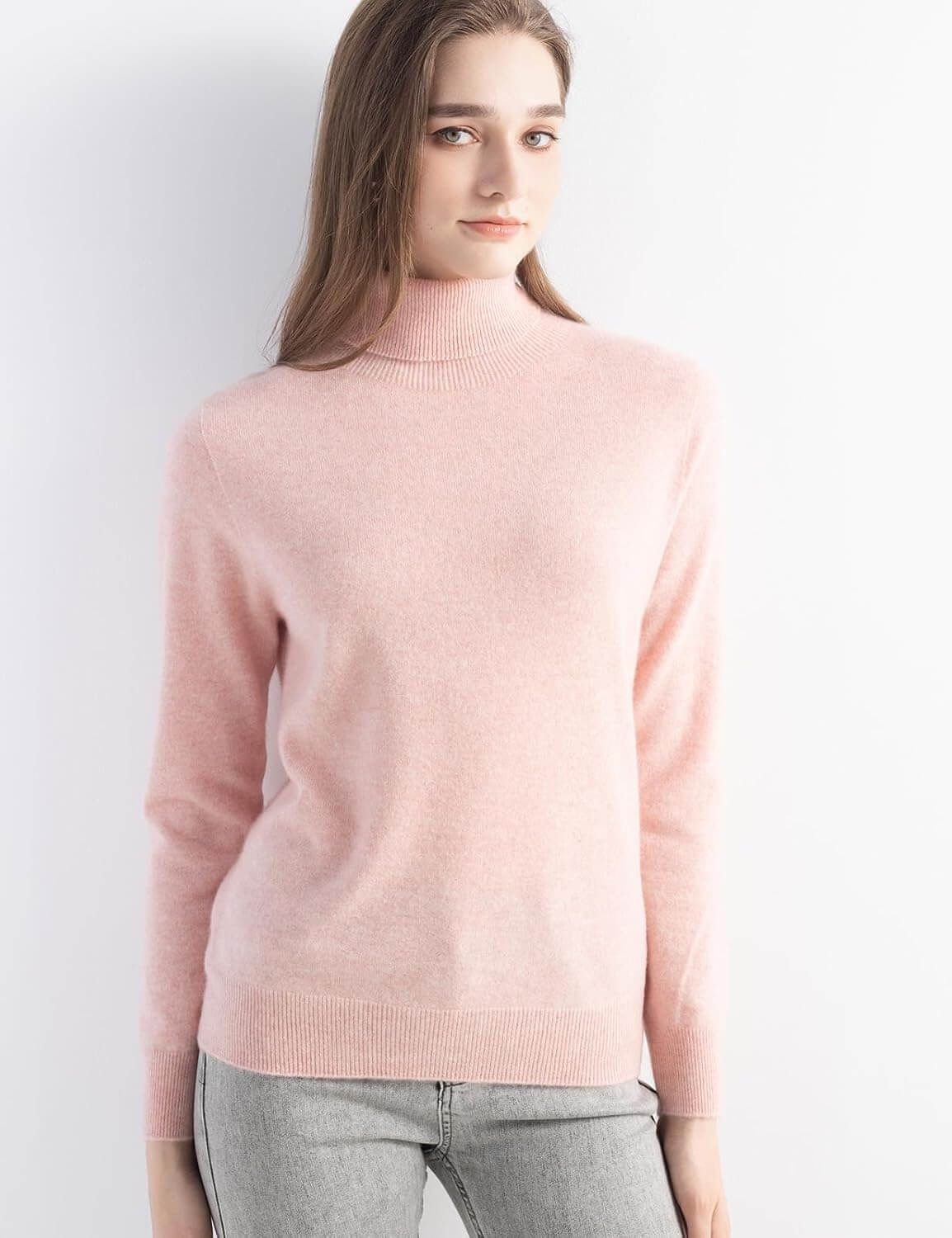 Women's 100% Pure Cashmere Sweater Turtleneck Long Sleeve Warm Soft 2025 Fall Winter Knit Pullover