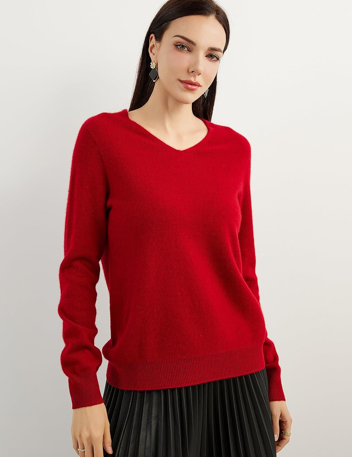 Chanyarn 100% Pure Cashmere Women's Sweater V-Neck Long Sleeve 2025 Fall Winter Warm Soft Knit Pullover