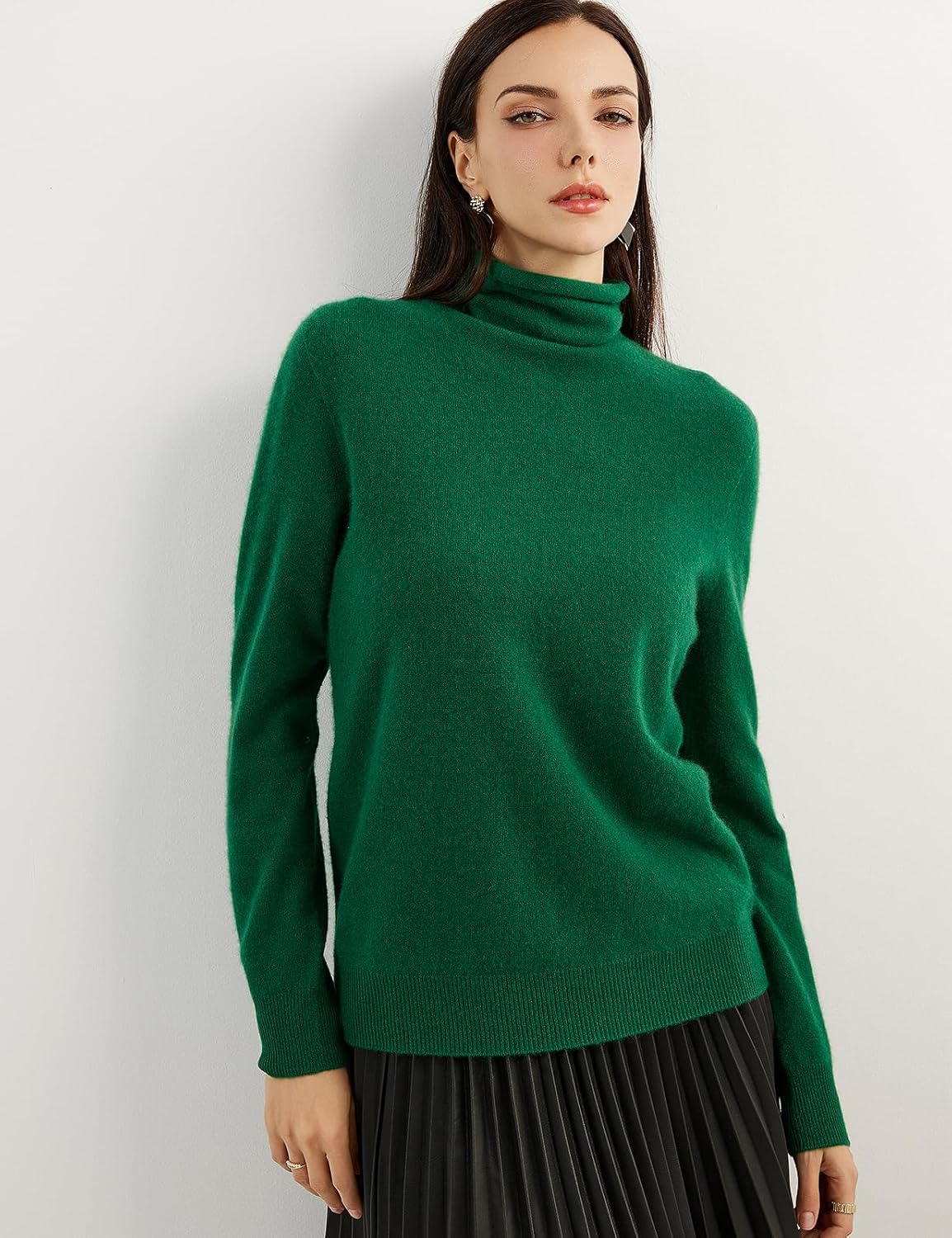100% Pure Cashmere Women's Sweater Turtleneck Long Sleeve Warm Soft 2025 Fall Winter Knit Pullover