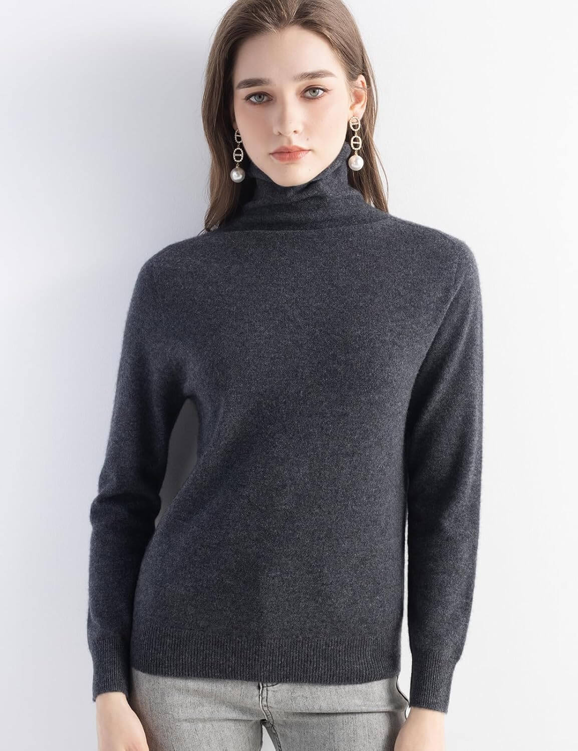 100% Pure Cashmere Women's Sweater Turtleneck Long Sleeve Warm Soft 2025 Fall Winter Knit Pullover