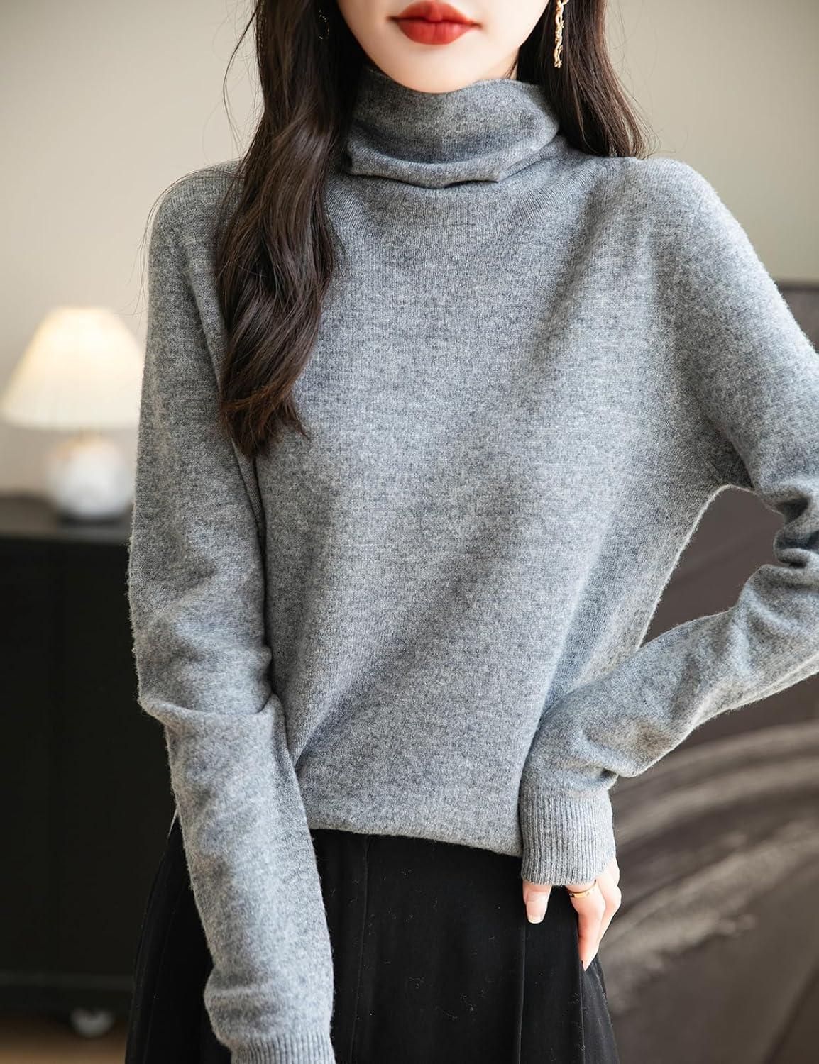 Chanyarn Women's 100% Merino Wool Seamless Sweater Turtleneck First-Line Ready to Wear Long Sleeve Knitted Pullover Tops