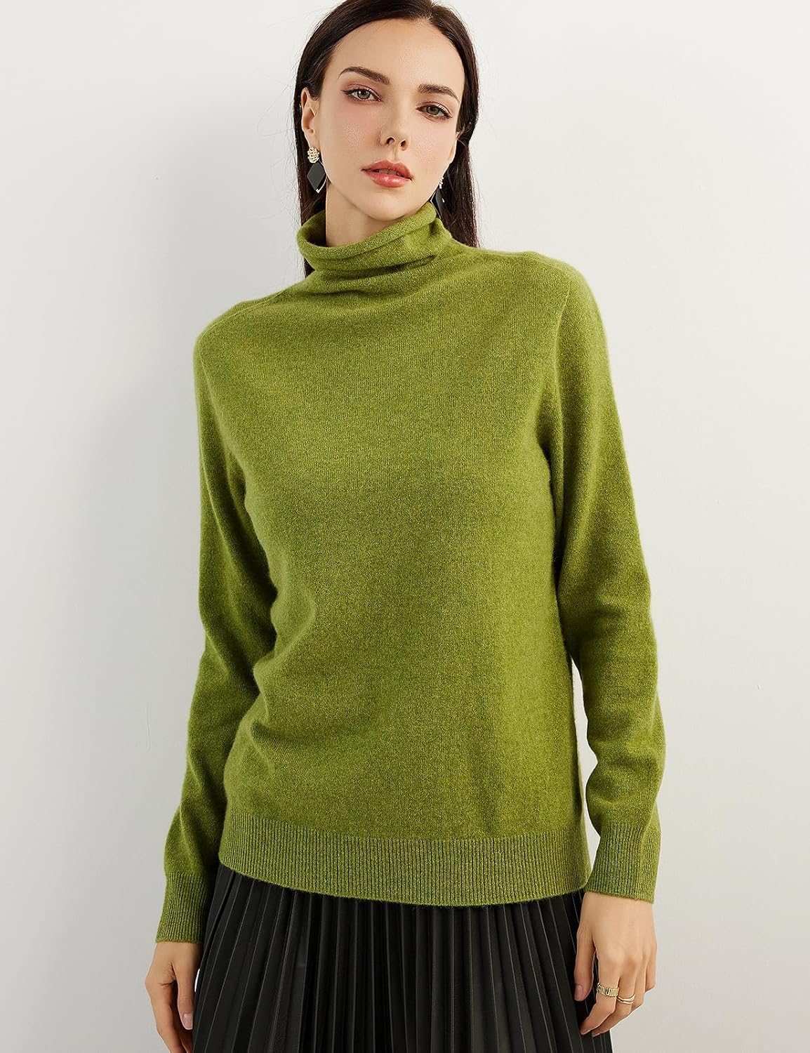 100% Pure Cashmere Women's Sweater Turtleneck Long Sleeve Warm Soft 2025 Fall Winter Knit Pullover