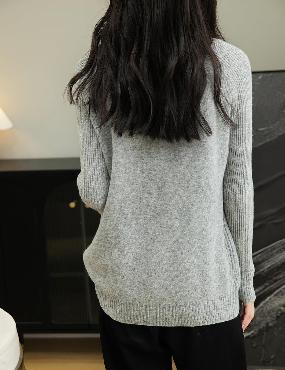 Chanyarn Women's Turtleneck 100% Merino Wool Sweater 2025 Fall Winter Classic Warm Soft Raglan Long Sleeve Knit Sweater