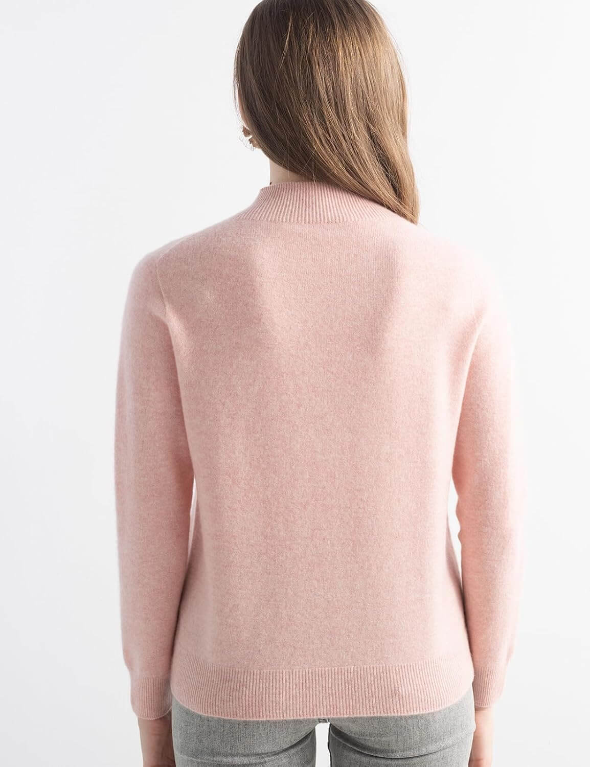 Women's 100% Pure Cashmere Sweater Mock Neck Long Sleeve Warm Leisure 2025 Fall Winter Knit Pullover