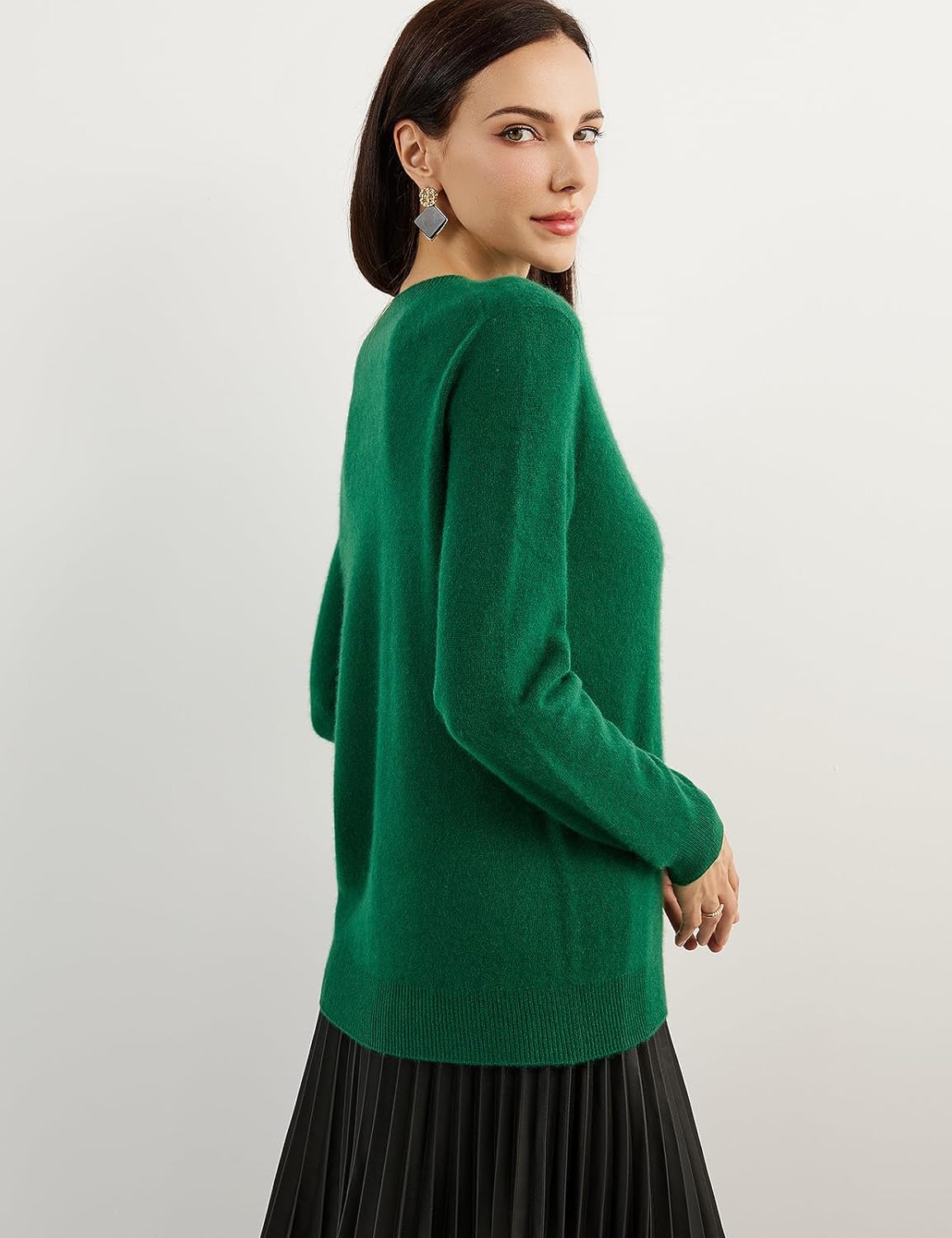 Women's 100% Pure Cashmere Sweater 2025 Fall Winter Crew Neck Long Sleeve Warm Soft Knitted Pullover