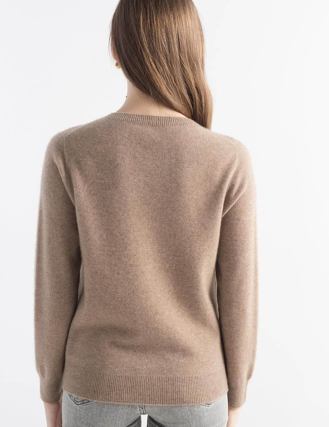 Women's 100% Pure Cashmere Sweater 2025 Fall Winter Crew Neck Long Sleeve Warm Soft Knitted Pullover