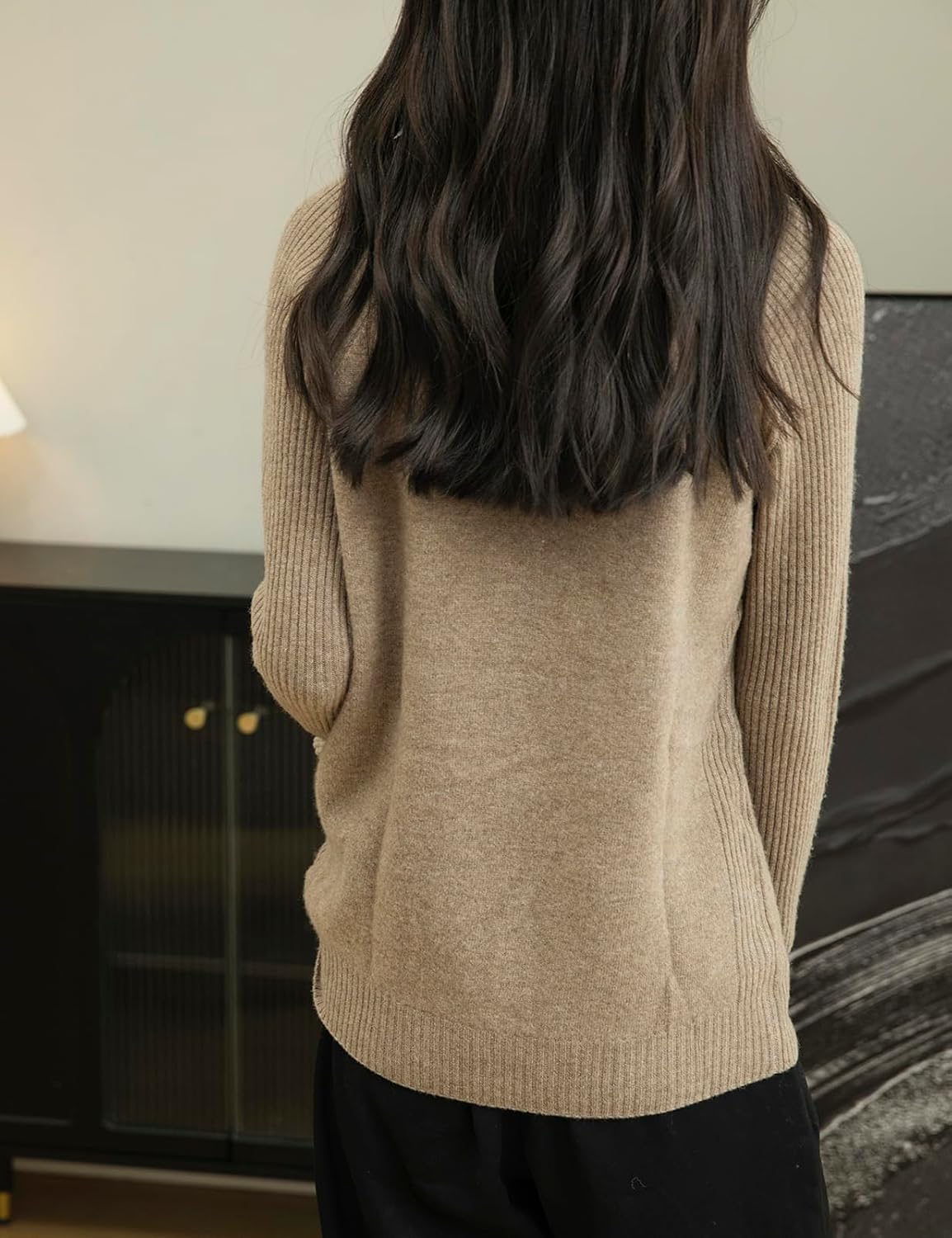 Chanyarn Women's Turtleneck 100% Merino Wool Sweater 2025 Fall Winter Classic Warm Soft Raglan Long Sleeve Knit Sweater