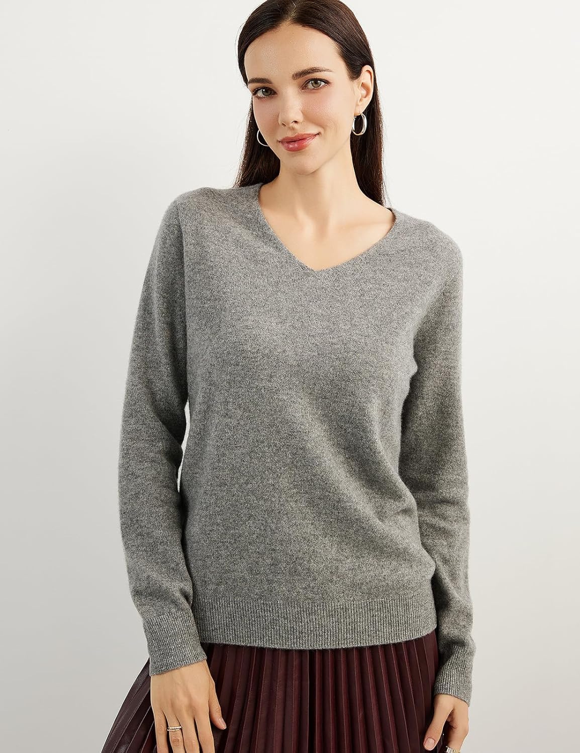 Chanyarn 100% Pure Cashmere Women's Sweater V-Neck Long Sleeve 2025 Fall Winter Warm Soft Knit Pullover