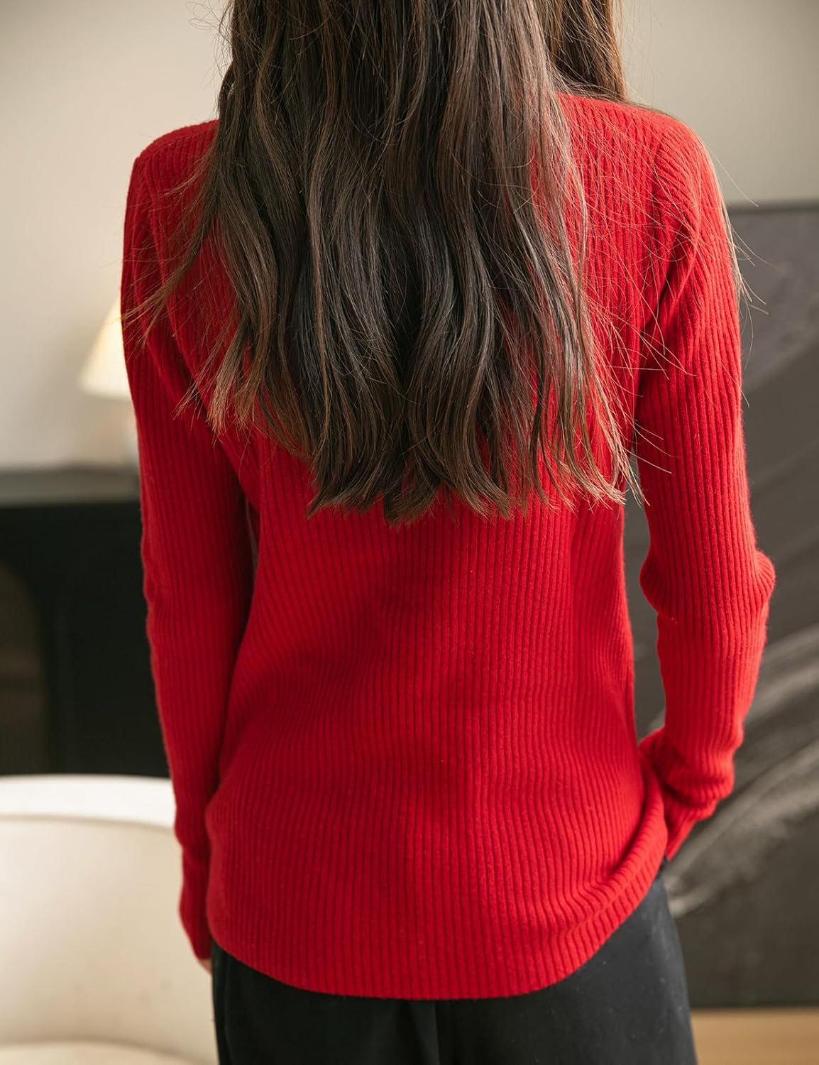 Women's 100% Merino Wool Sweater 2025 Fall Winter Crew Neck Long Sleeve Warm Soft Ribbed Knit Pullover Sweater