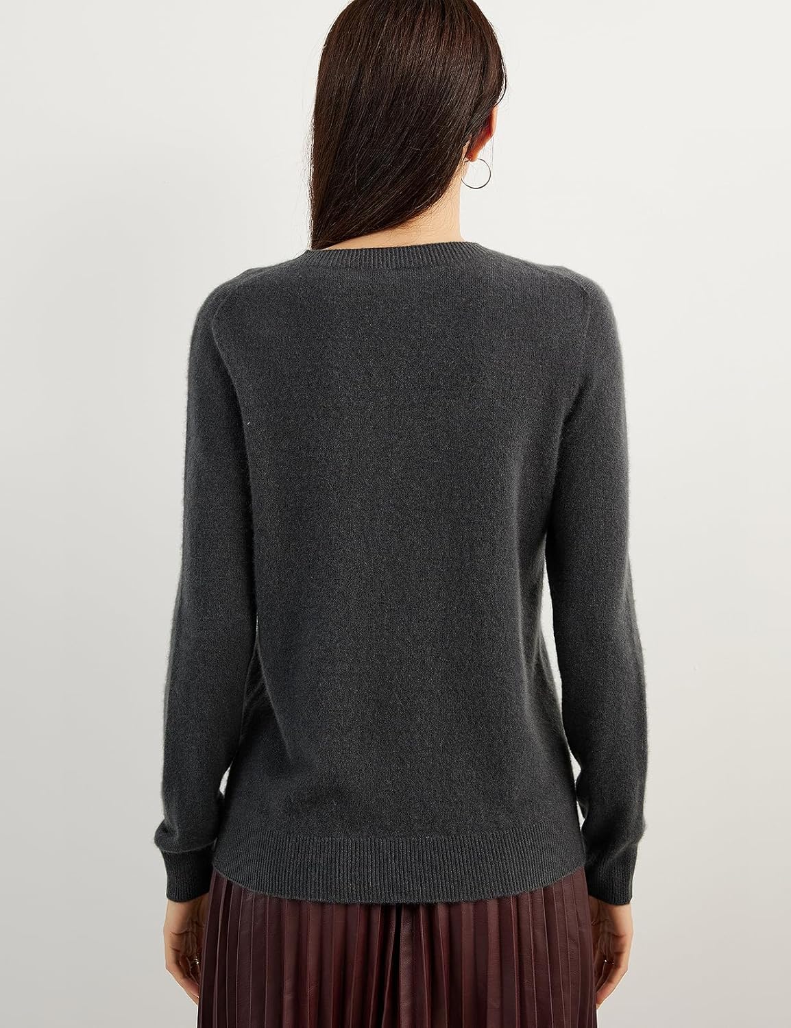 Women's 100% Pure Cashmere Sweater 2025 Fall Winter Crew Neck Long Sleeve Warm Soft Knitted Pullover