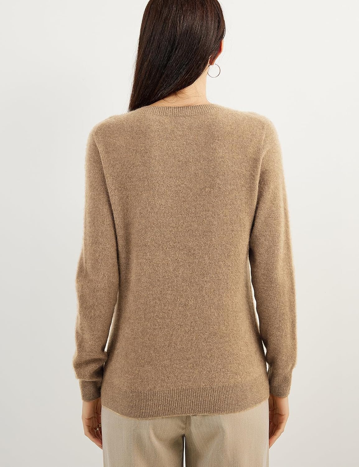 Women's 100% Pure Cashmere Sweater 2025 Fall Winter Crew Neck Long Sleeve Warm Soft Knitted Pullover