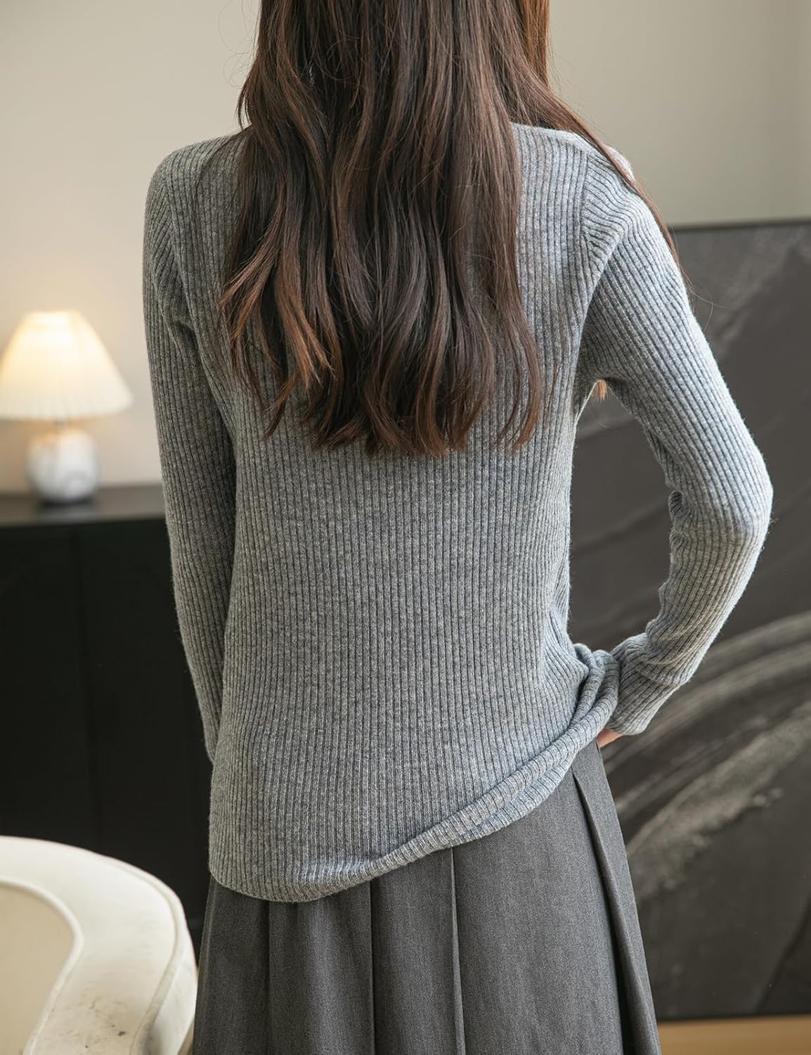 Women's 100% Merino Wool Sweater 2025 Fall Winter Crew Neck Long Sleeve Warm Soft Ribbed Knit Pullover Sweater