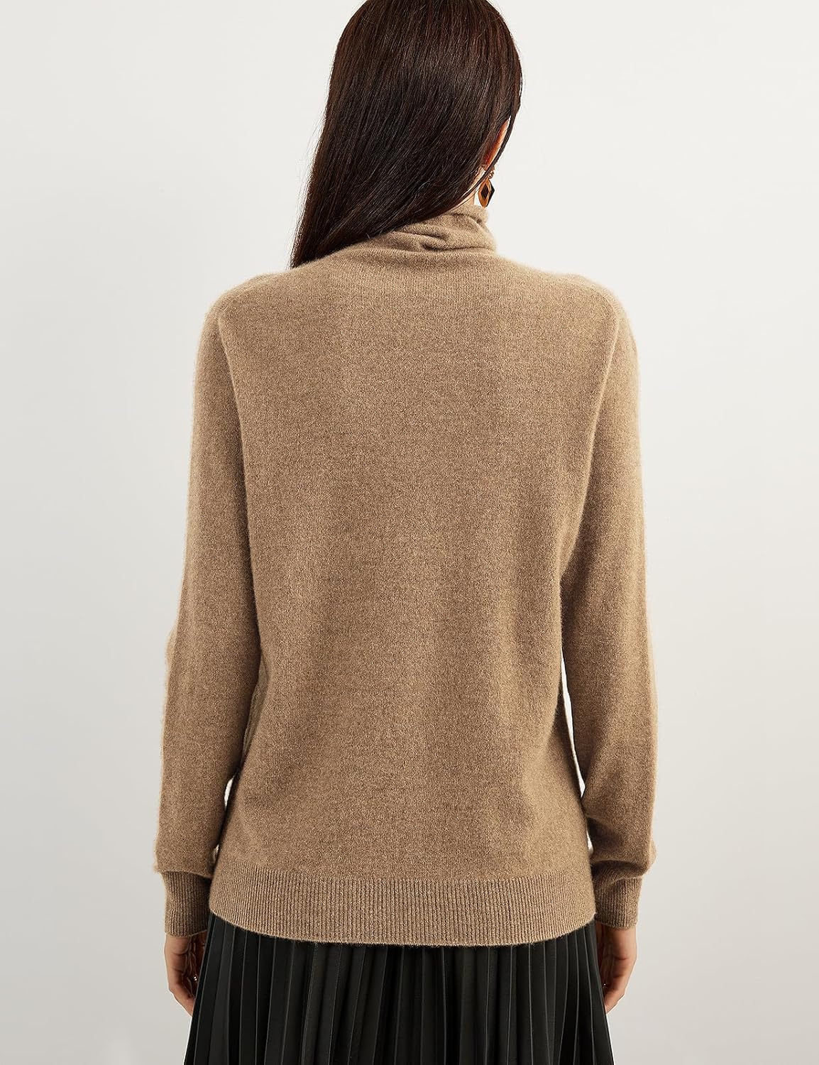 100% Pure Cashmere Women's Sweater Turtleneck Long Sleeve Warm Soft 2025 Fall Winter Knit Pullover