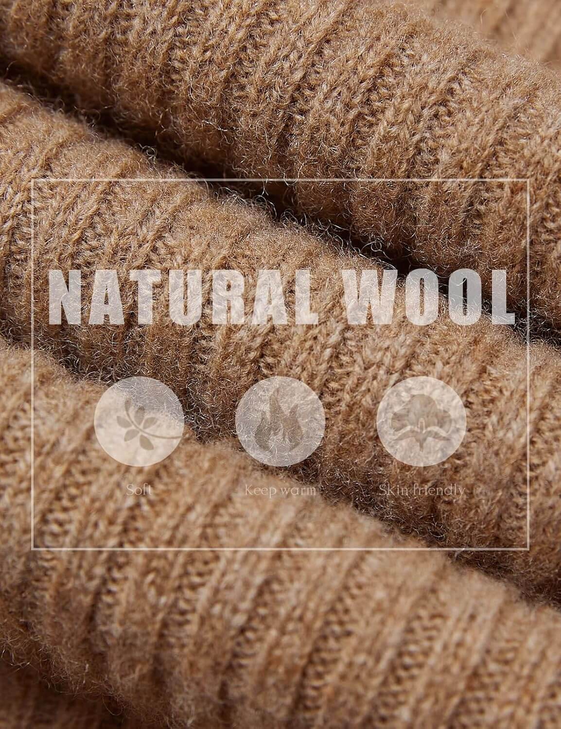 Women's 100% Merino Wool Sweater 2025 Fall Winter Polo Neck Long Sleeve Warm Soft Knit Pulover Sweater