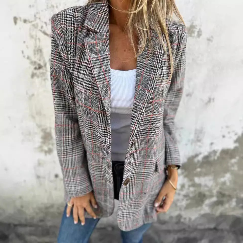 Kyra | Casual geruite blazer