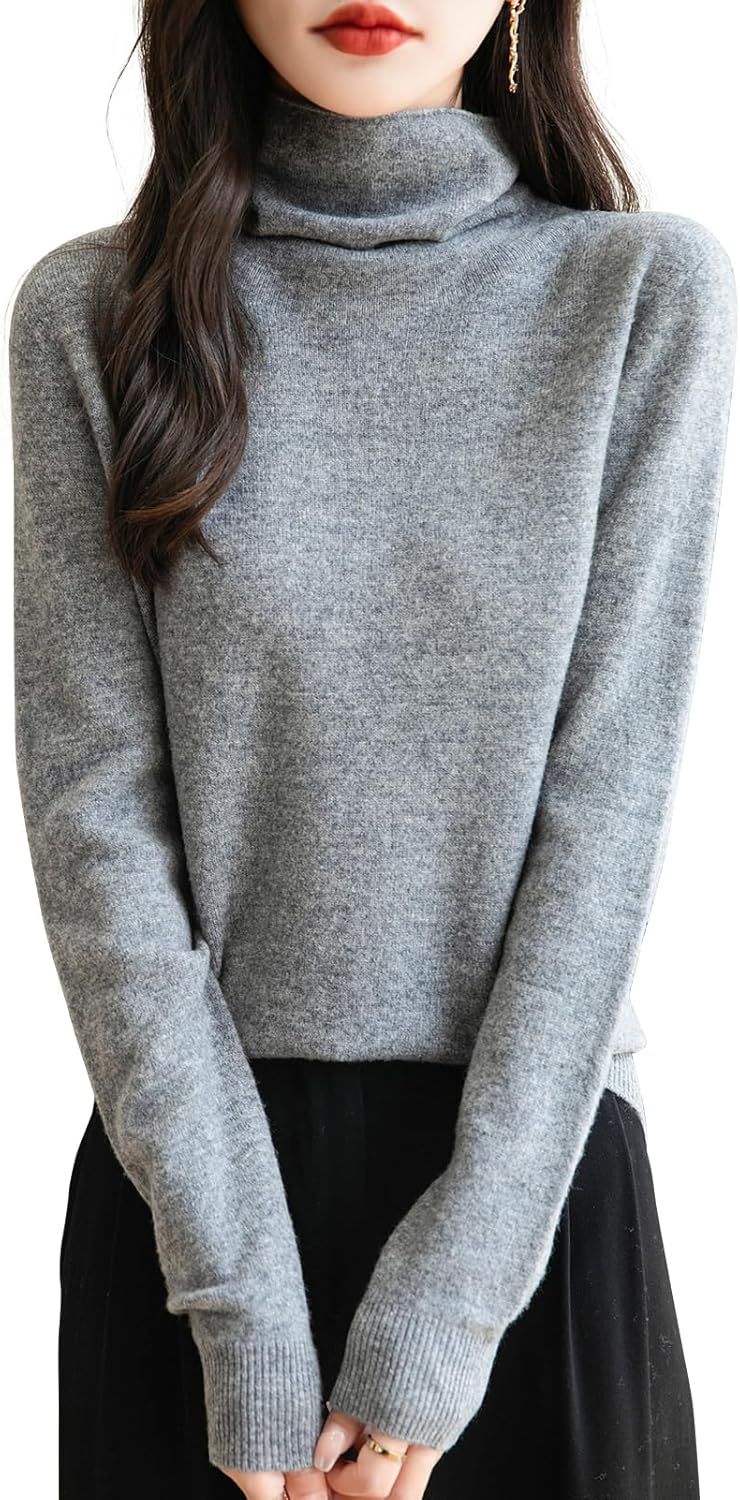 Chanyarn Women's 100% Merino Wool Seamless Sweater Turtleneck First-Line Ready to Wear Long Sleeve Knitted Pullover Tops