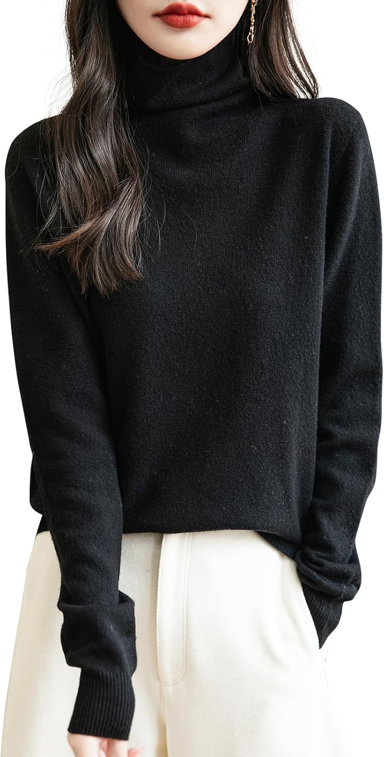 Chanyarn Women's 100% Merino Wool Seamless Sweater Turtleneck First-Line Ready to Wear Long Sleeve Knitted Pullover Tops