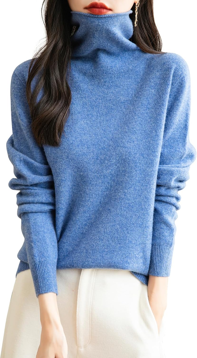 Chanyarn Women's 100% Merino Wool Seamless Sweater Turtleneck First-Line Ready to Wear Long Sleeve Knitted Pullover Tops