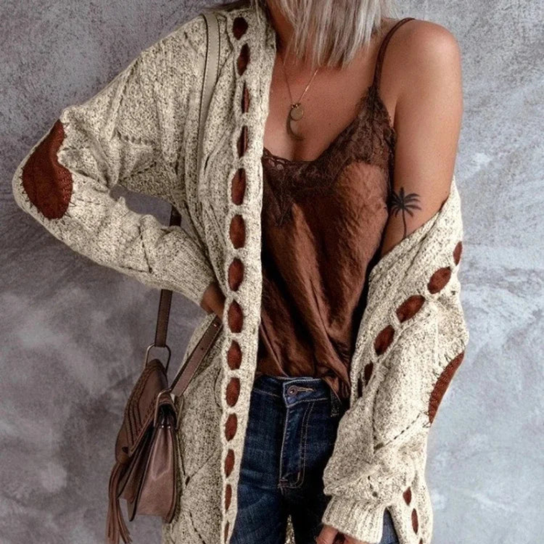 Siena | Rustic patch cardigan