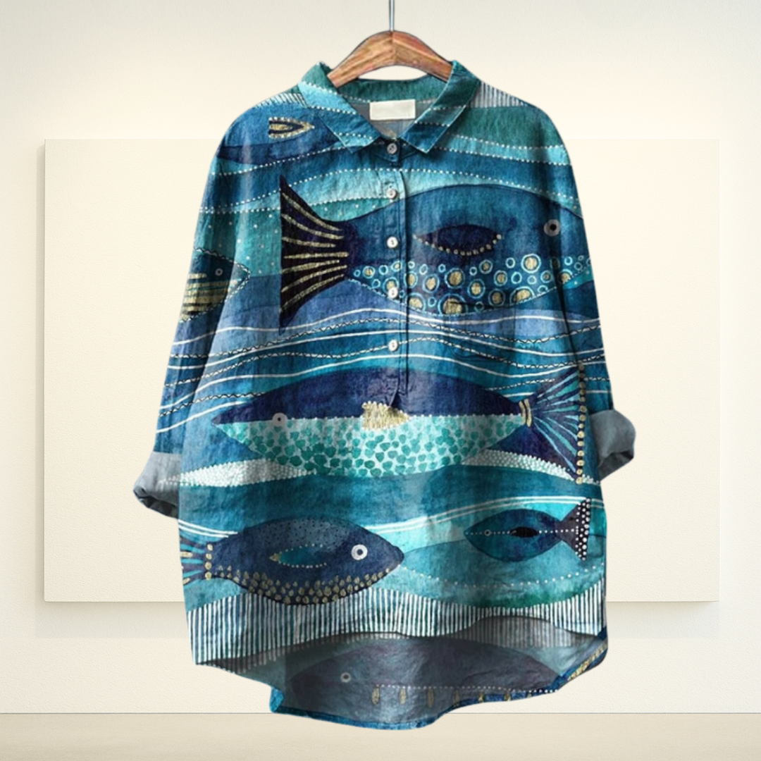 Kunst op Blouse | Oceaan Vissen