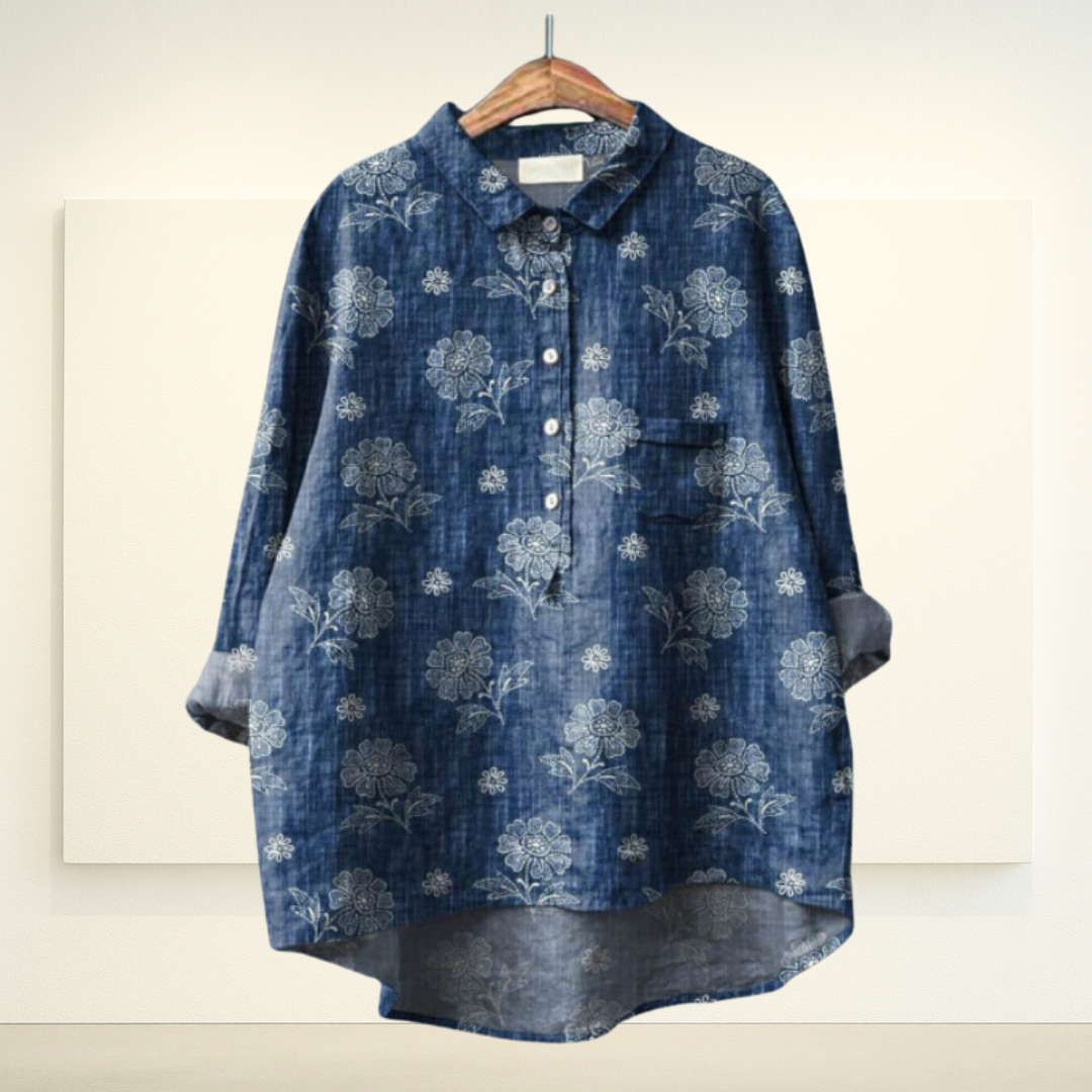 Kunst op Blouse | Indigo Bloesem