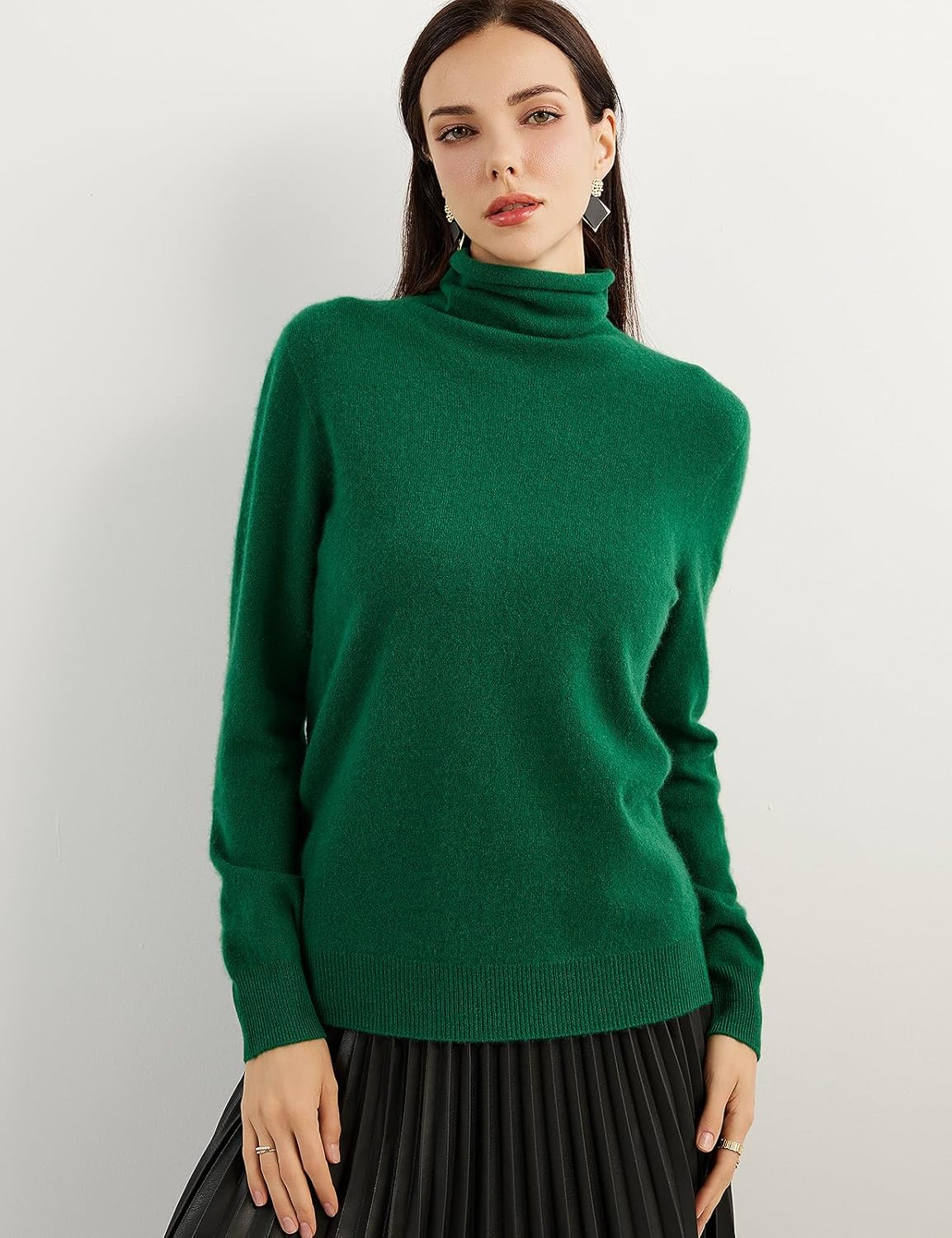 100% Pure Cashmere Women's Sweater Turtleneck Long Sleeve Warm Soft 2025 Fall Winter Knit Pullover