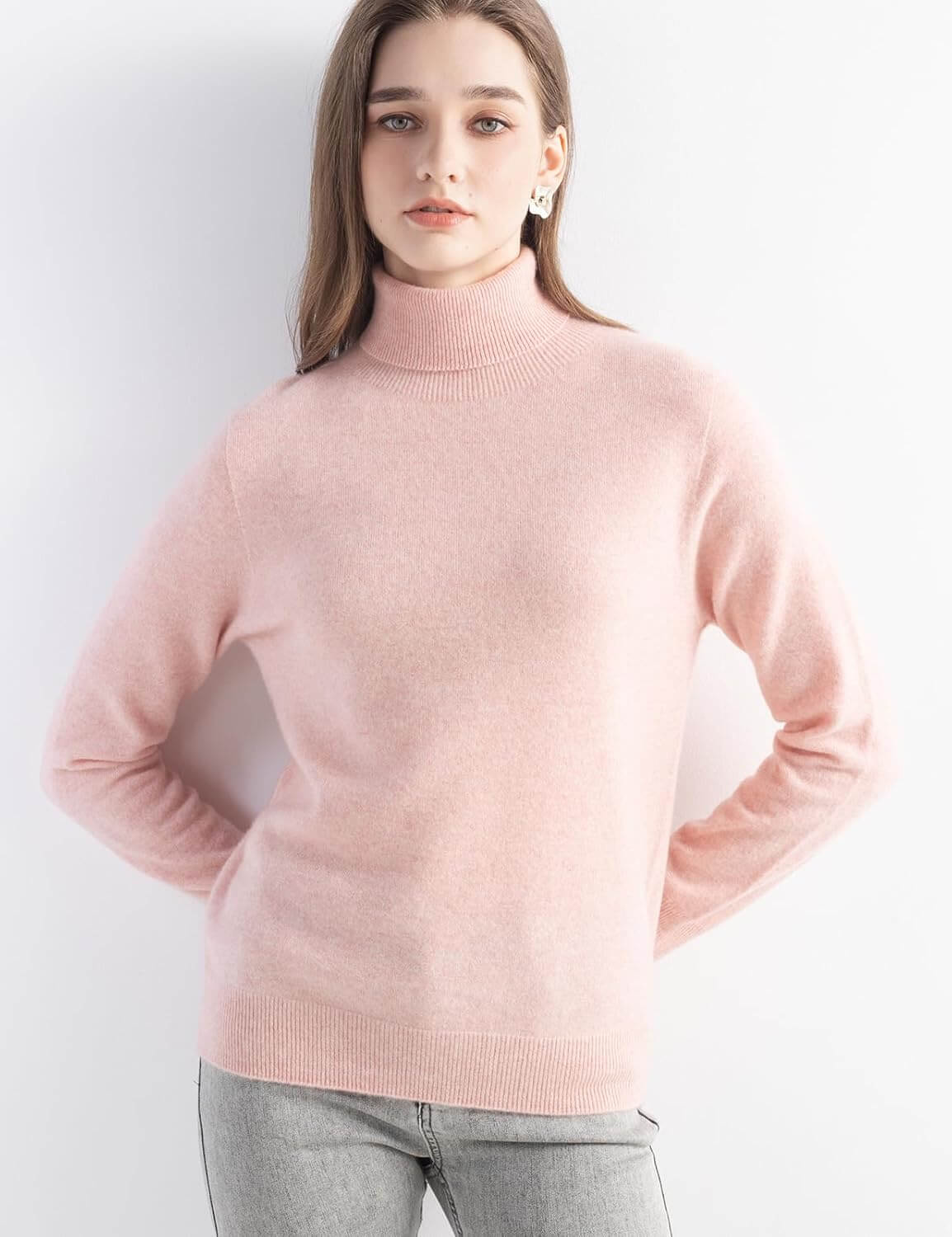 Women's 100% Pure Cashmere Sweater Turtleneck Long Sleeve Warm Soft 2025 Fall Winter Knit Pullover