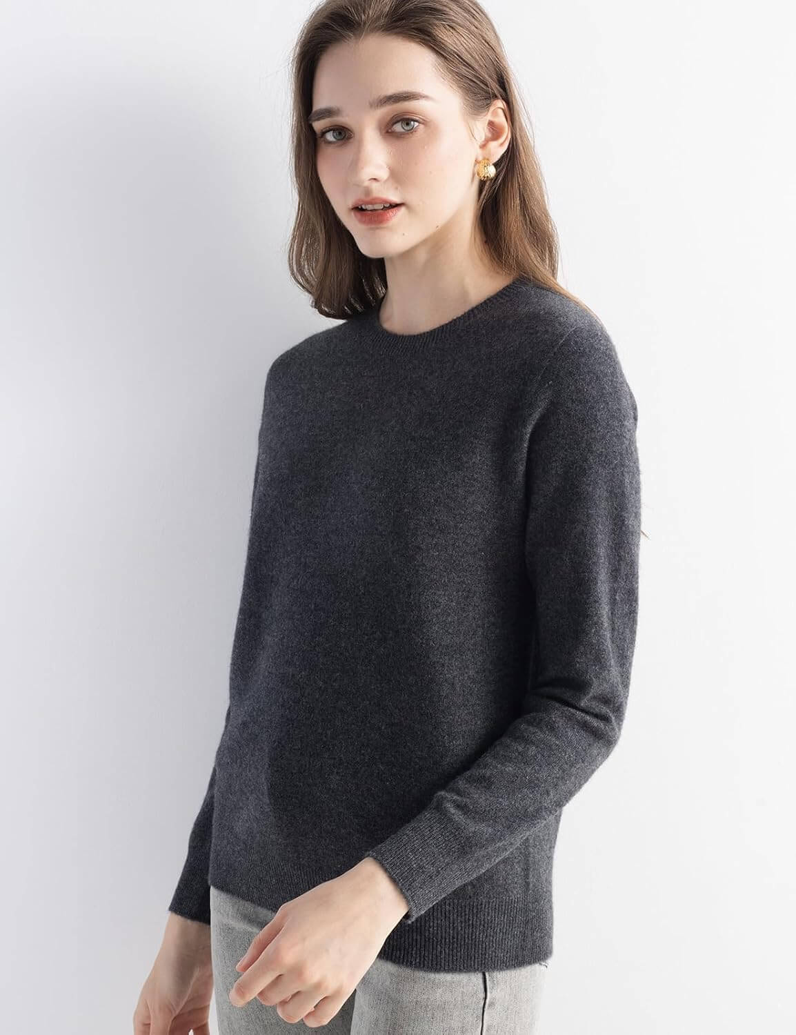 Women's 100% Pure Cashmere Sweater 2025 Fall Winter Crew Neck Long Sleeve Warm Soft Knitted Pullover