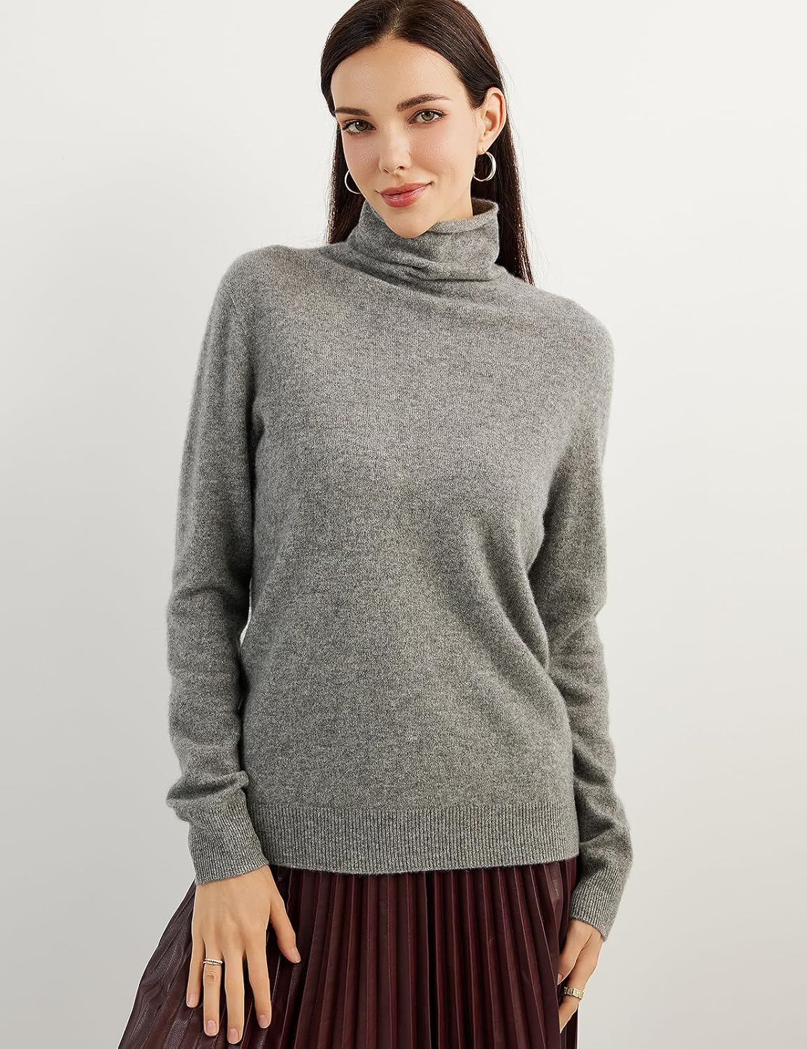 100% Pure Cashmere Women's Sweater Turtleneck Long Sleeve Warm Soft 2025 Fall Winter Knit Pullover