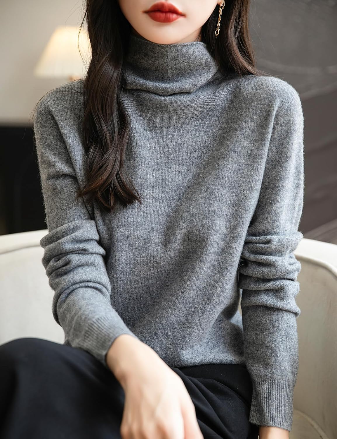 Chanyarn Women's 100% Merino Wool Seamless Sweater Turtleneck First-Line Ready to Wear Long Sleeve Knitted Pullover Tops