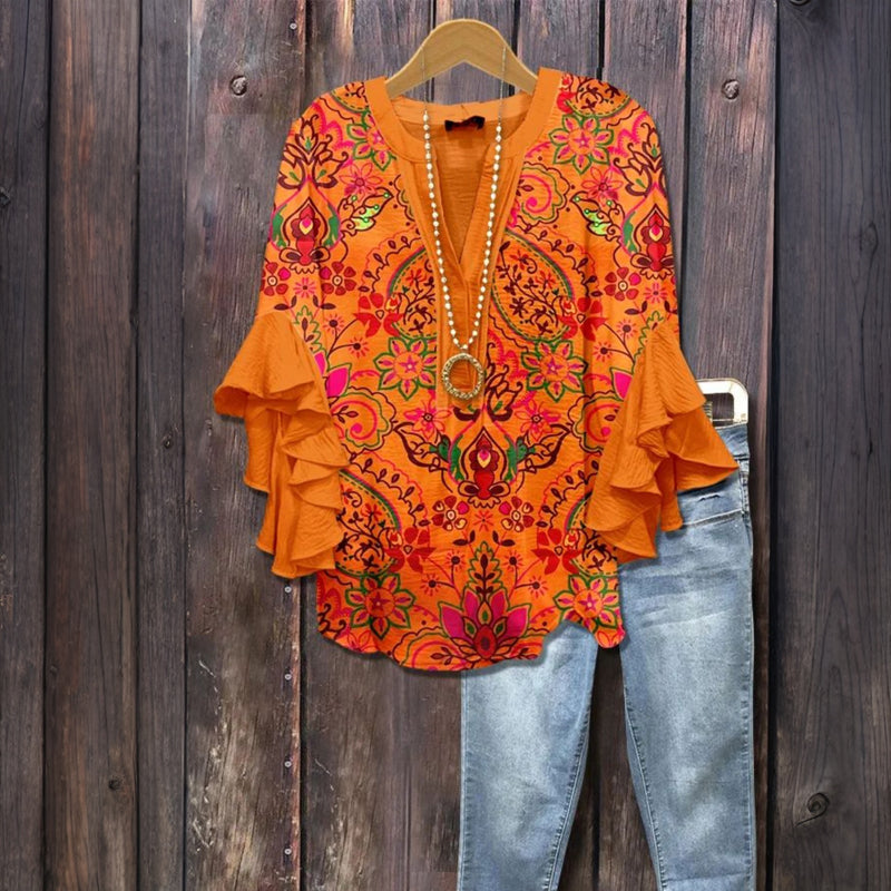 Ruchesblouse | Zomergloed