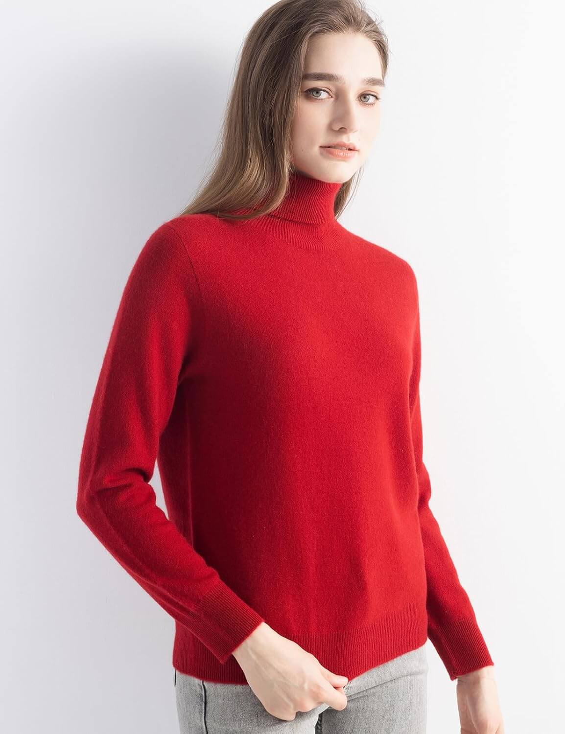 Women's 100% Pure Cashmere Sweater Turtleneck Long Sleeve Warm Soft 2025 Fall Winter Knit Pullover