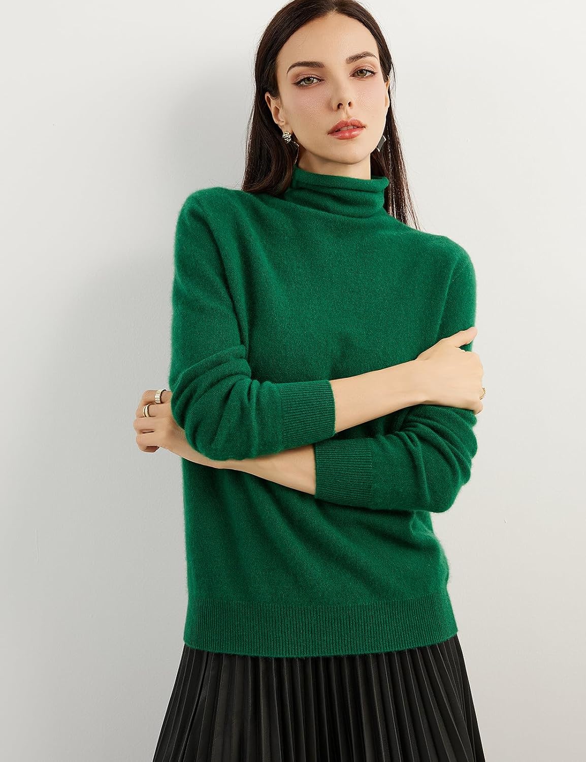 100% Pure Cashmere Women's Sweater Turtleneck Long Sleeve Warm Soft 2025 Fall Winter Knit Pullover