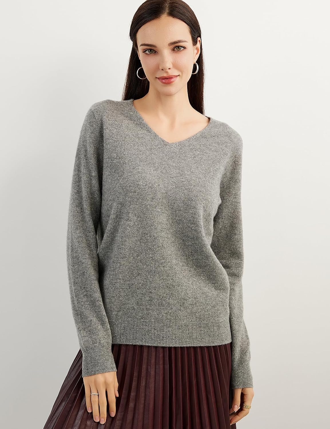 Chanyarn 100% Pure Cashmere Women's Sweater V-Neck Long Sleeve 2025 Fall Winter Warm Soft Knit Pullover