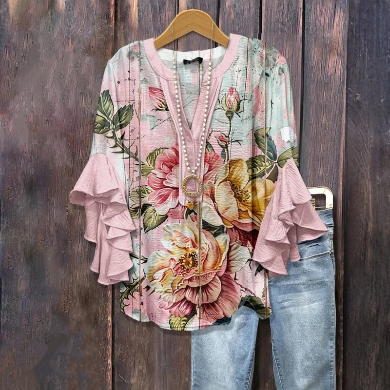 Ruchesblouse | Poederbloei