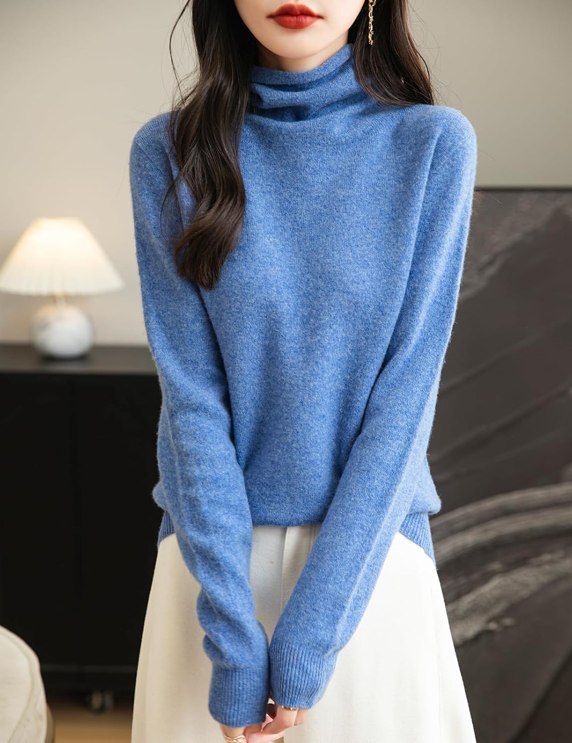 Chanyarn Women's 100% Merino Wool Seamless Sweater Turtleneck First-Line Ready to Wear Long Sleeve Knitted Pullover Tops