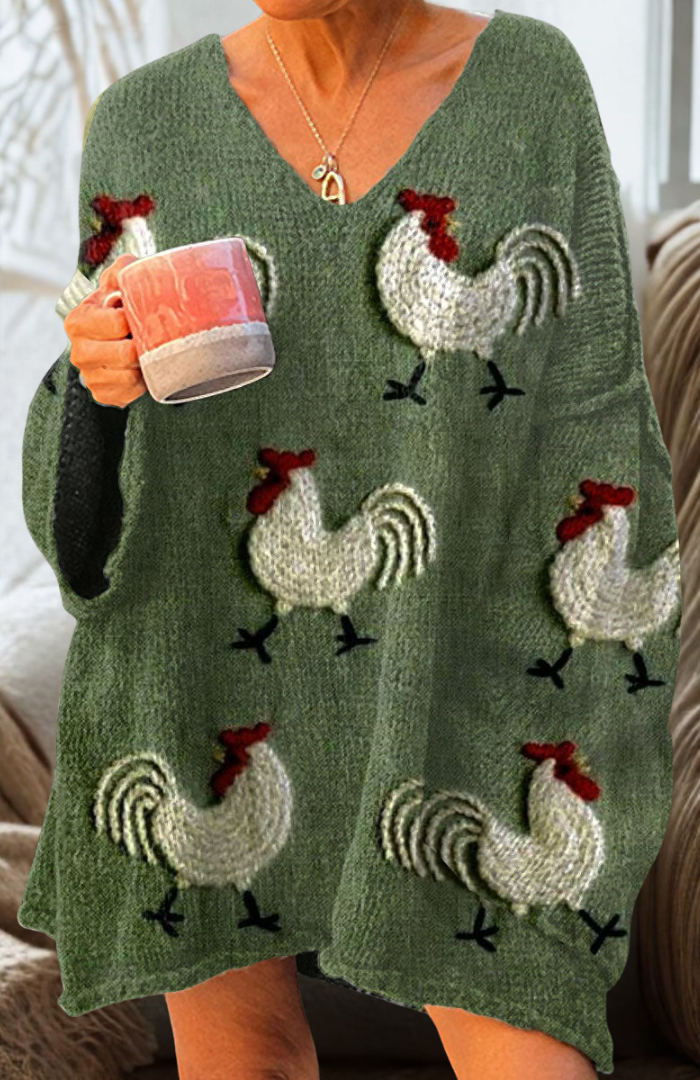 Clara | Groene Kippen Pullover
