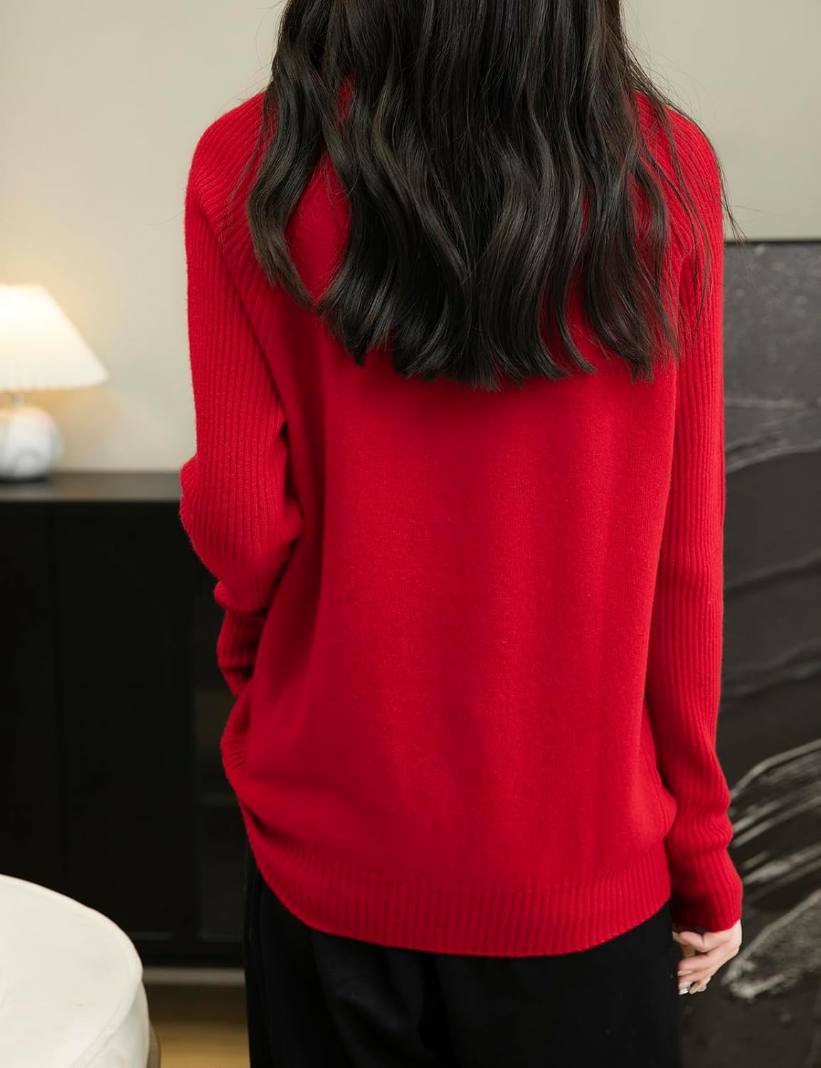 Chanyarn Women's Turtleneck 100% Merino Wool Sweater 2025 Fall Winter Classic Warm Soft Raglan Long Sleeve Knit Sweater