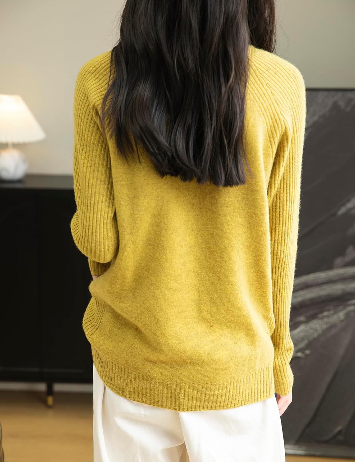 Chanyarn Women's Turtleneck 100% Merino Wool Sweater 2025 Fall Winter Classic Warm Soft Raglan Long Sleeve Knit Sweater