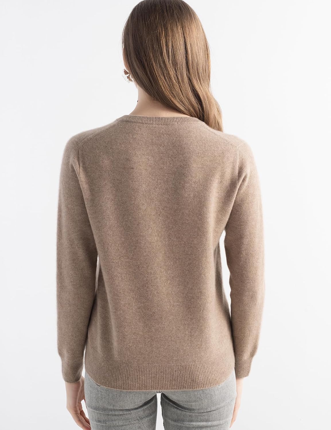 Women's 100% Pure Cashmere Women's Sweater V-Neck Long Sleeve 2025 Fall Winter Warm Soft Knit Pullover