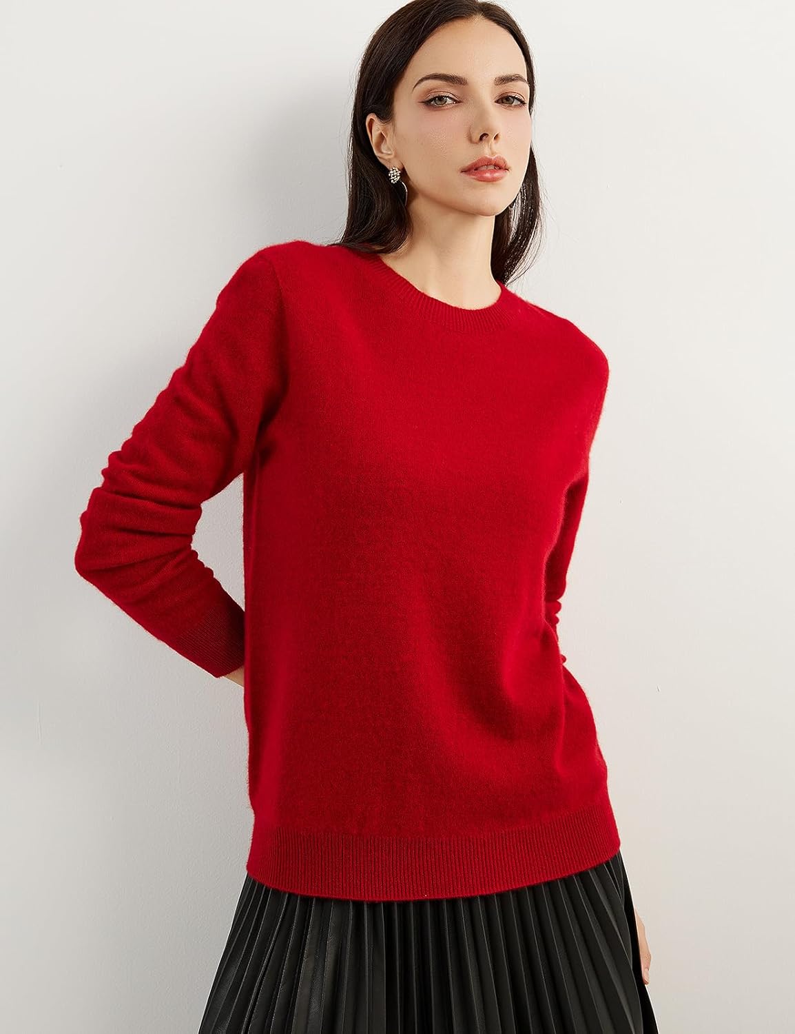 Women's 100% Pure Cashmere Sweater 2025 Fall Winter Crew Neck Long Sleeve Warm Soft Knitted Pullover