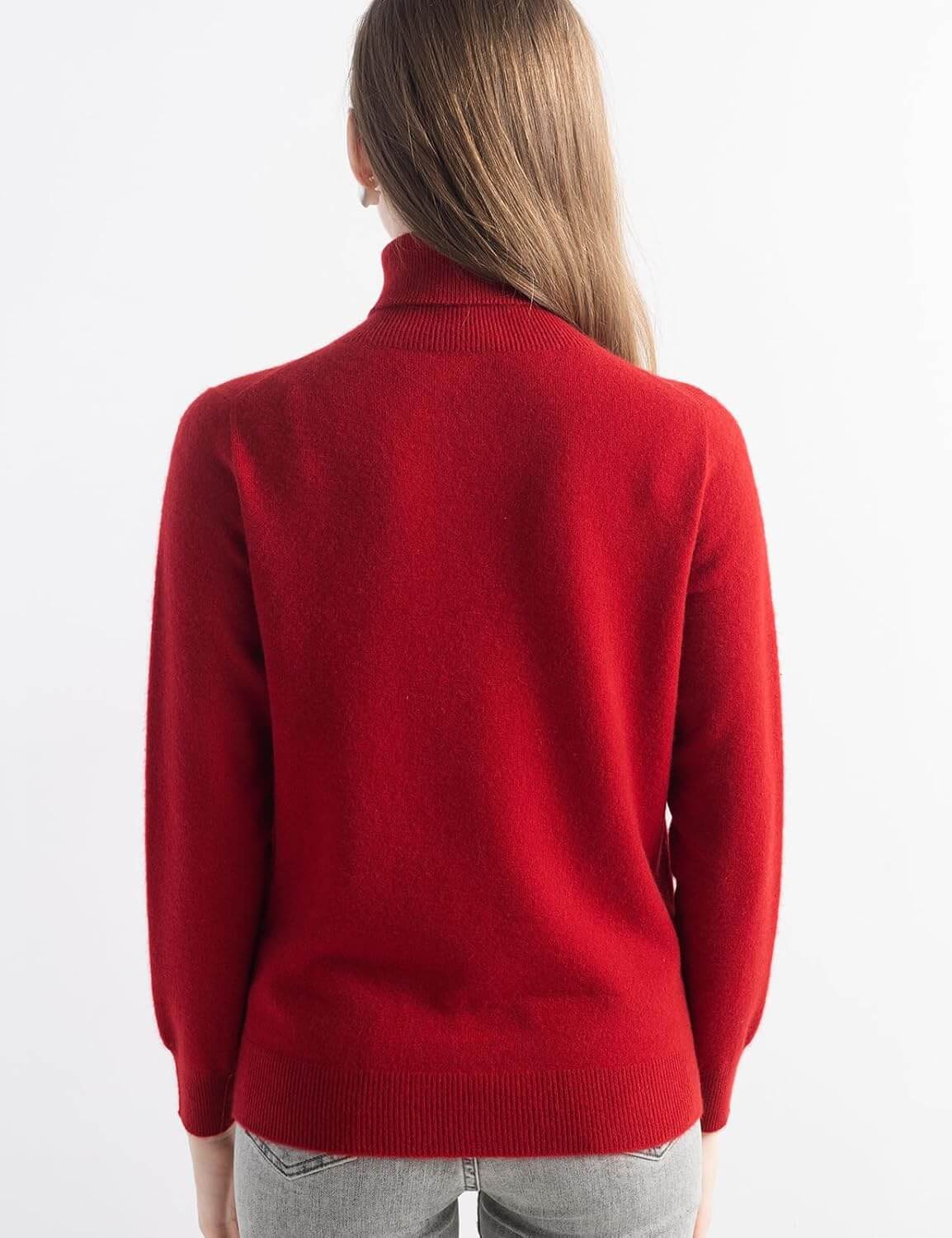 Women's 100% Pure Cashmere Sweater Turtleneck Long Sleeve Warm Soft 2025 Fall Winter Knit Pullover