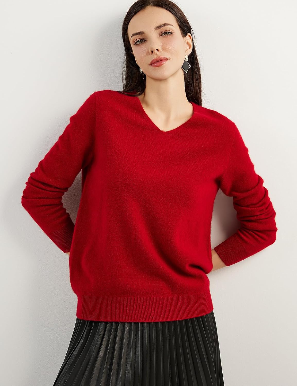 Chanyarn 100% Pure Cashmere Women's Sweater V-Neck Long Sleeve 2025 Fall Winter Warm Soft Knit Pullover