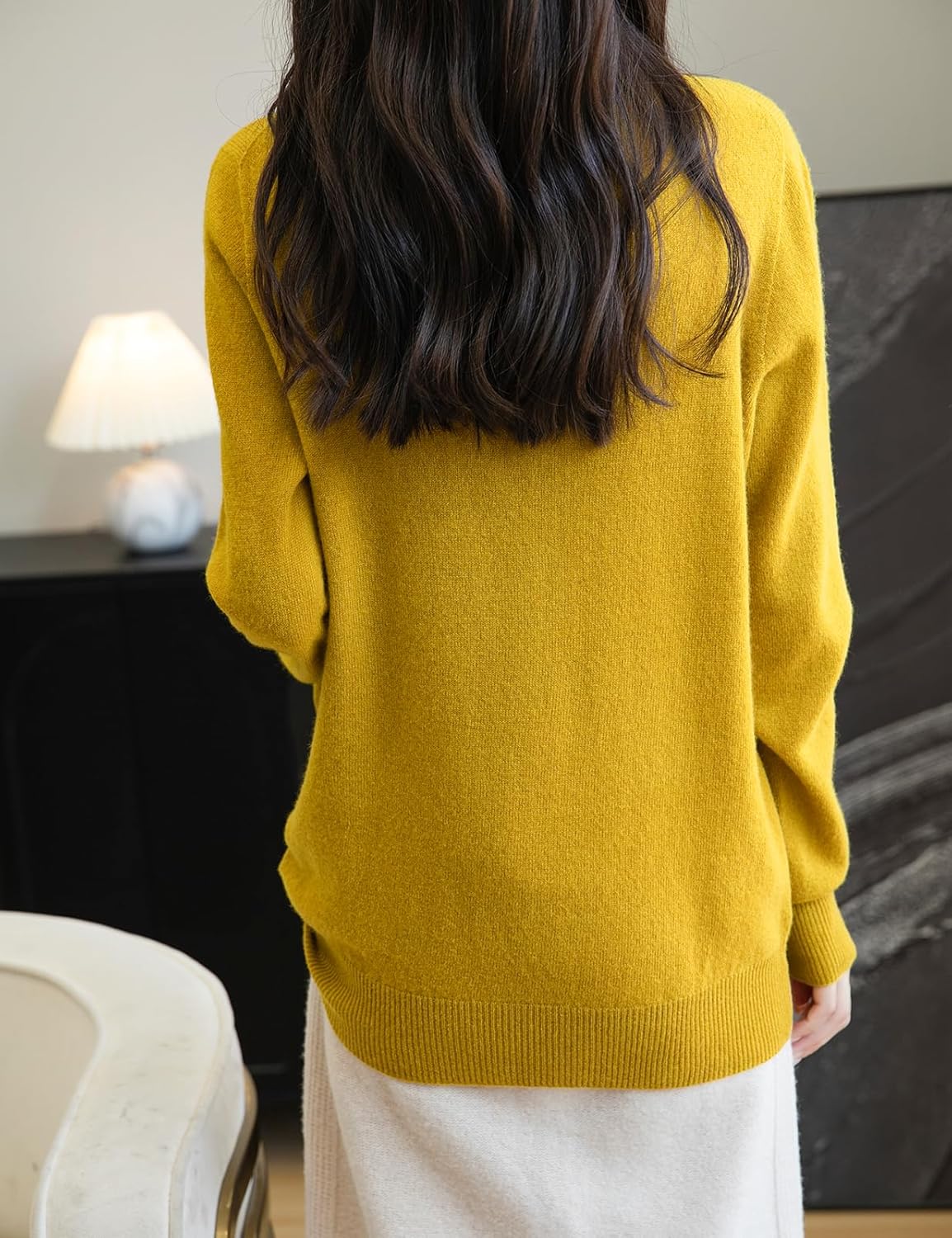 Chanyarn Women's 100% Merino Wool Seamless Sweater Turtleneck First-Line Ready to Wear Long Sleeve Knitted Pullover Tops
