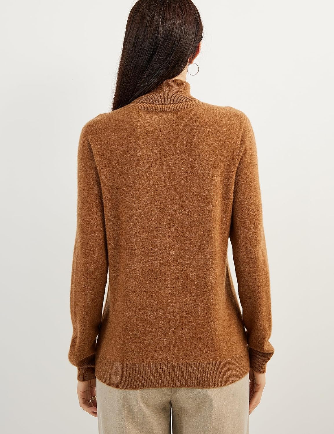 Women's 100% Pure Cashmere Sweater Turtleneck Long Sleeve Warm Soft 2025 Fall Winter Knit Pullover