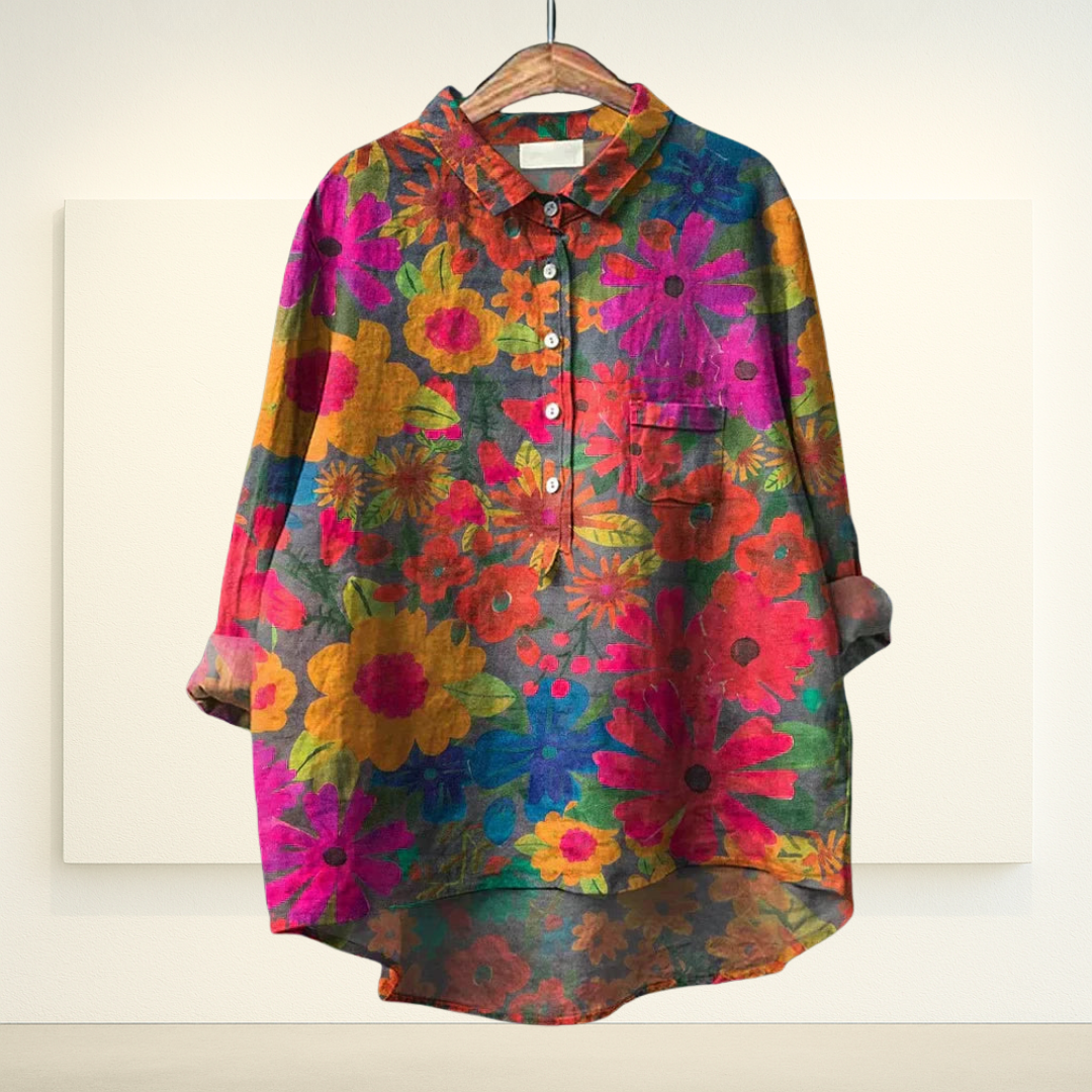 Kunst op Blouse | Zomerbloemen Speels